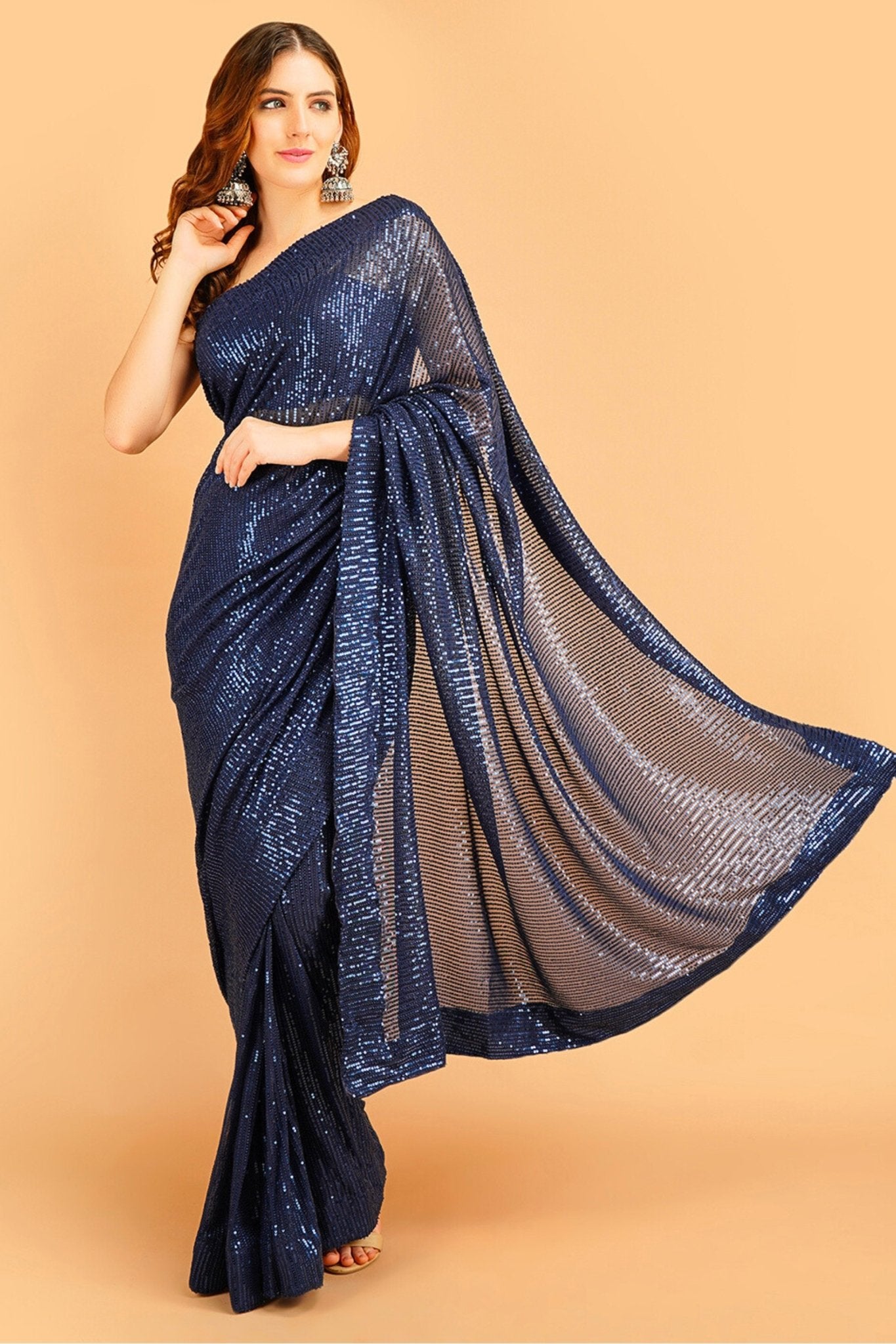 Sea Blue Color Lucknowi Cotton Silk Saree ( Free Size Blouse) Beautifully Designer Saree | Party Wear Sari | good Wedding Wear Saree Indian Saree