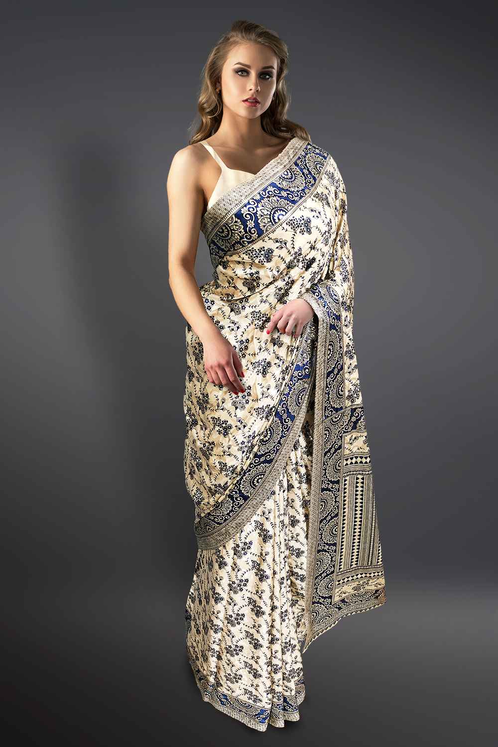 Beautiful Mysore Silk Pichwai Work Saree With buying Kalamkari Digital Print All Over With Kanchi Border Sari