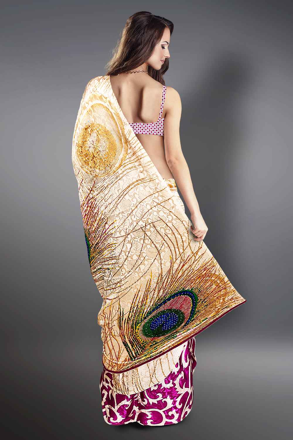 Beautiful Mysore Silk Pichwai Work Saree With Kalamkari Digital Print good All Over With Kanchi Border Sari