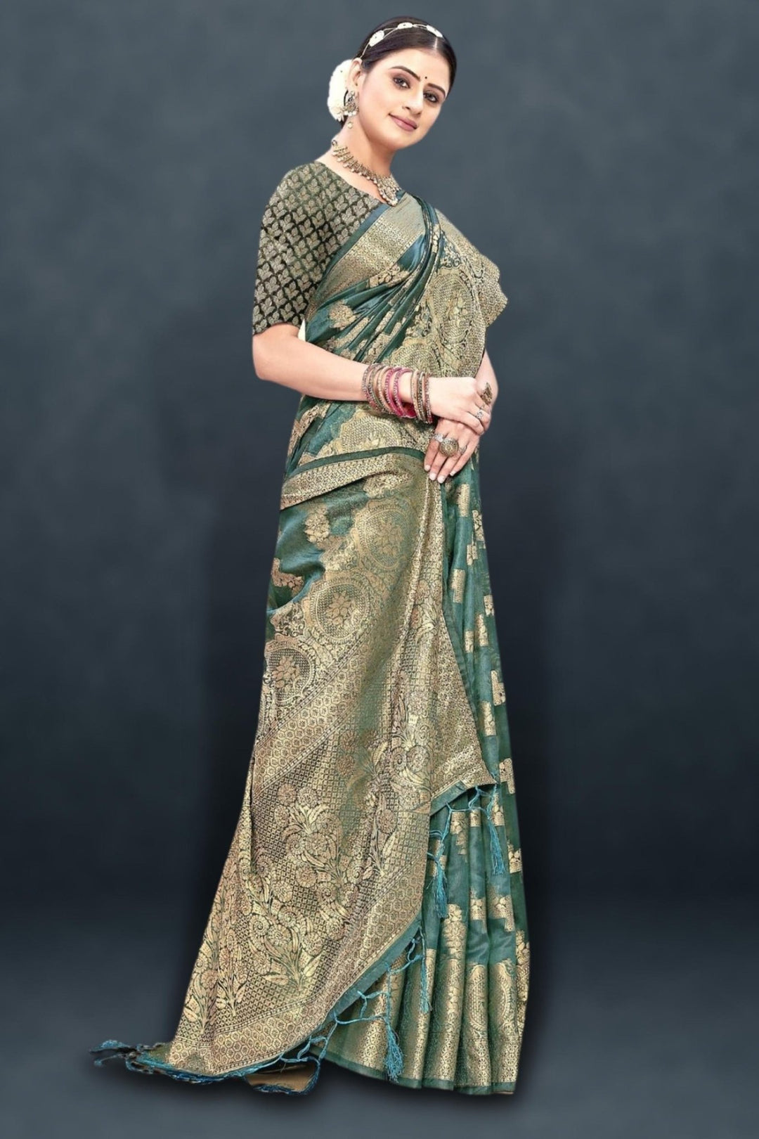 peacock green saree - peacock colour saree