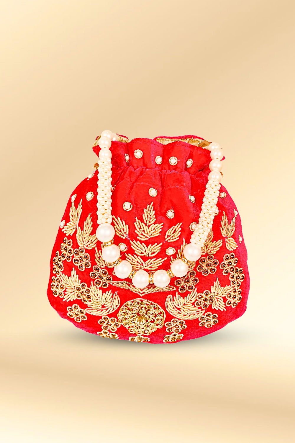 Red velvet potli online bags