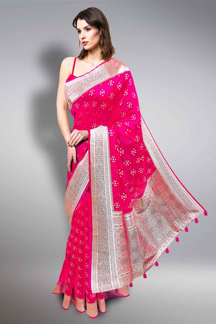 Bandhani Silk Saree