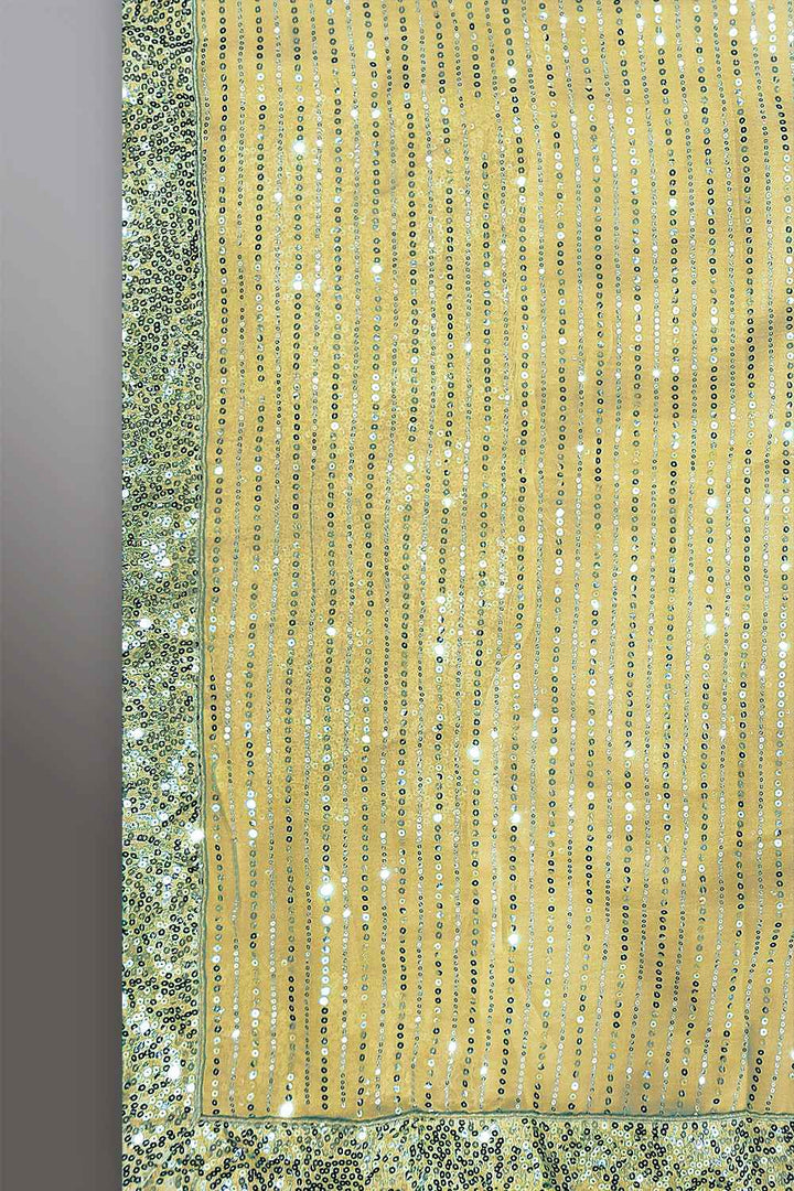 Beige Sequin Saree