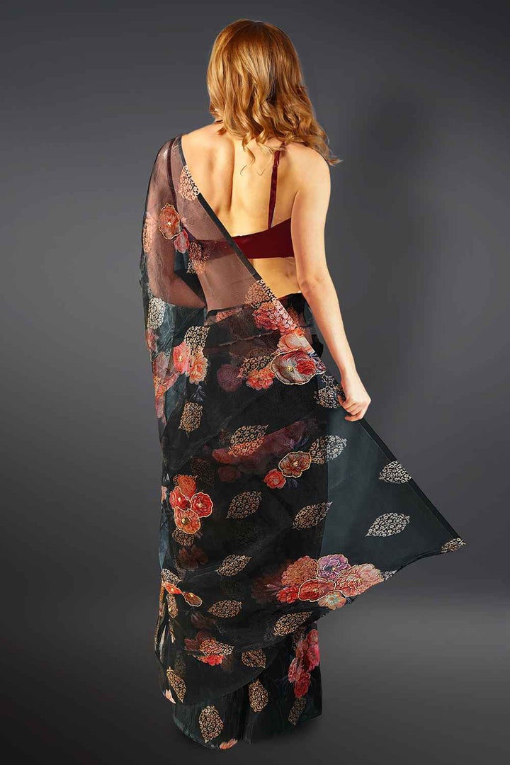 Black Organza Saree