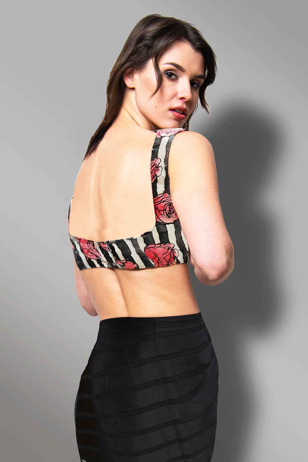 Black and White Floral Blouse