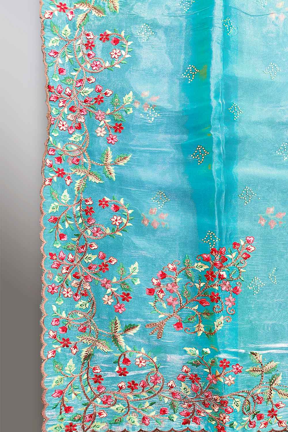 Blue Embroidered Saree