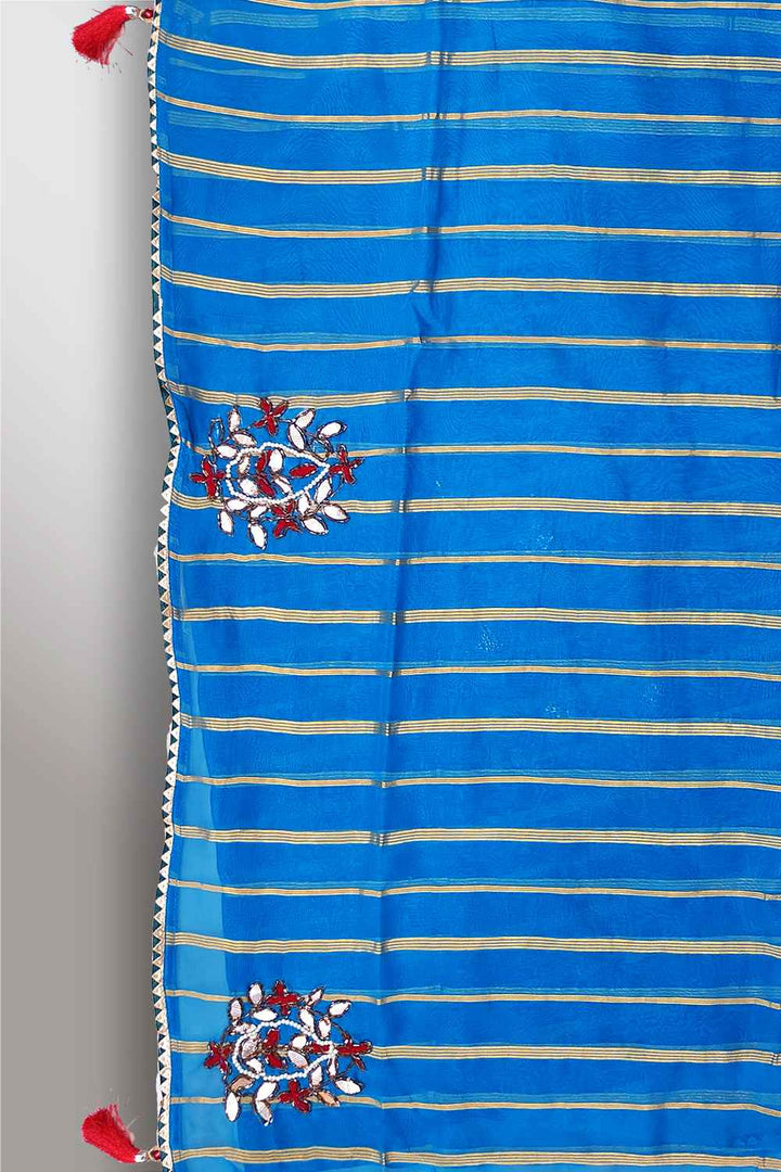 Blue Gota Patti Saree