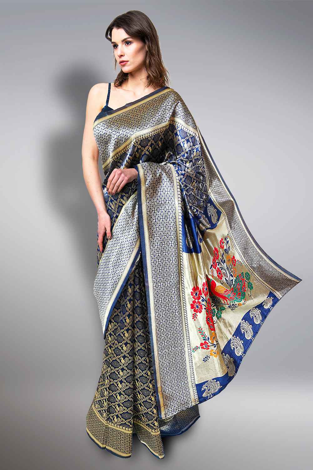 Blue Paithani Saree