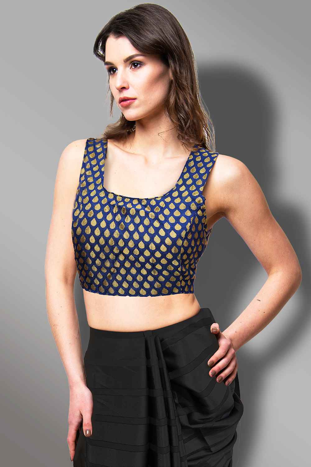 Blue Sleeveless Blouse