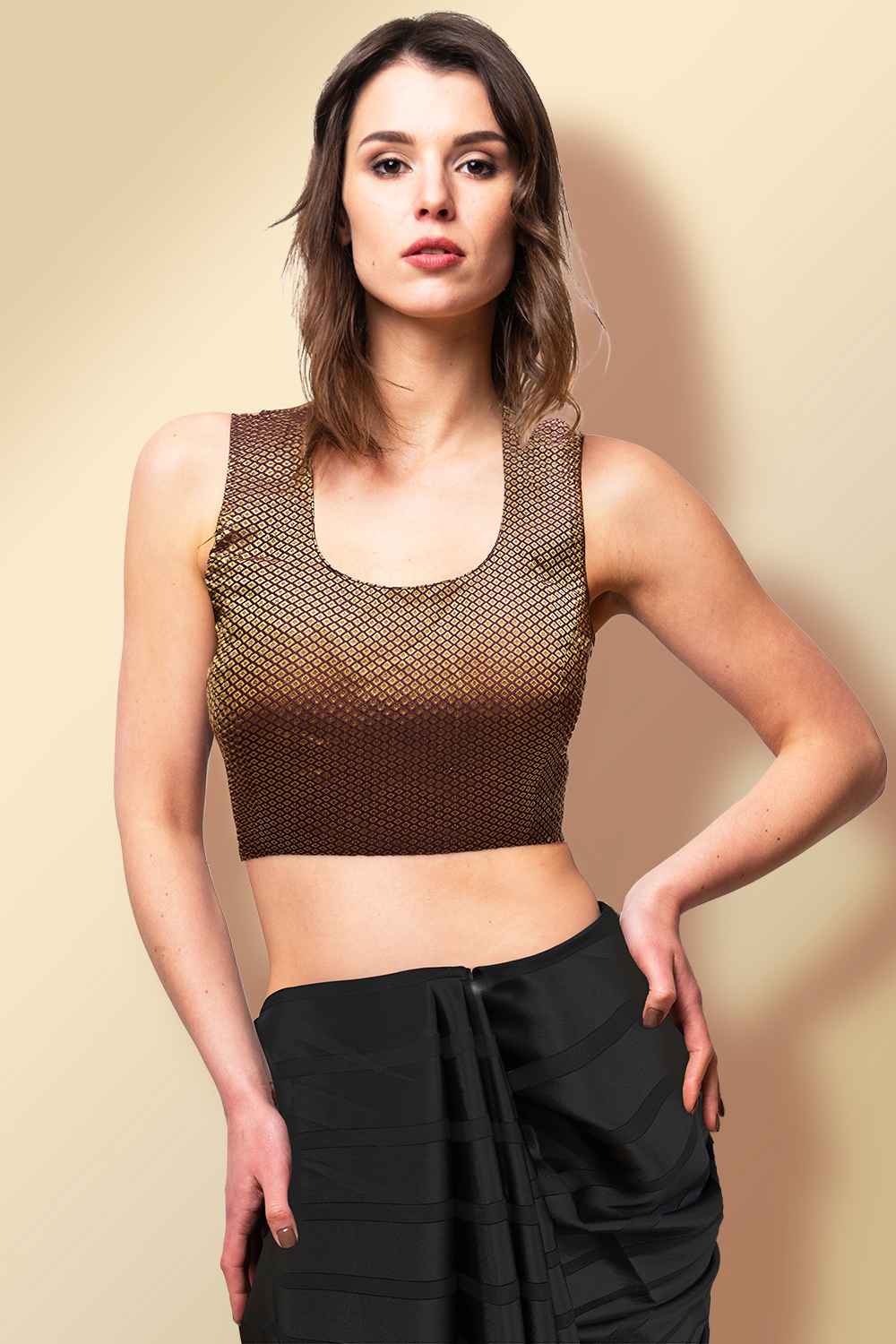 Brown Readymade Blouse