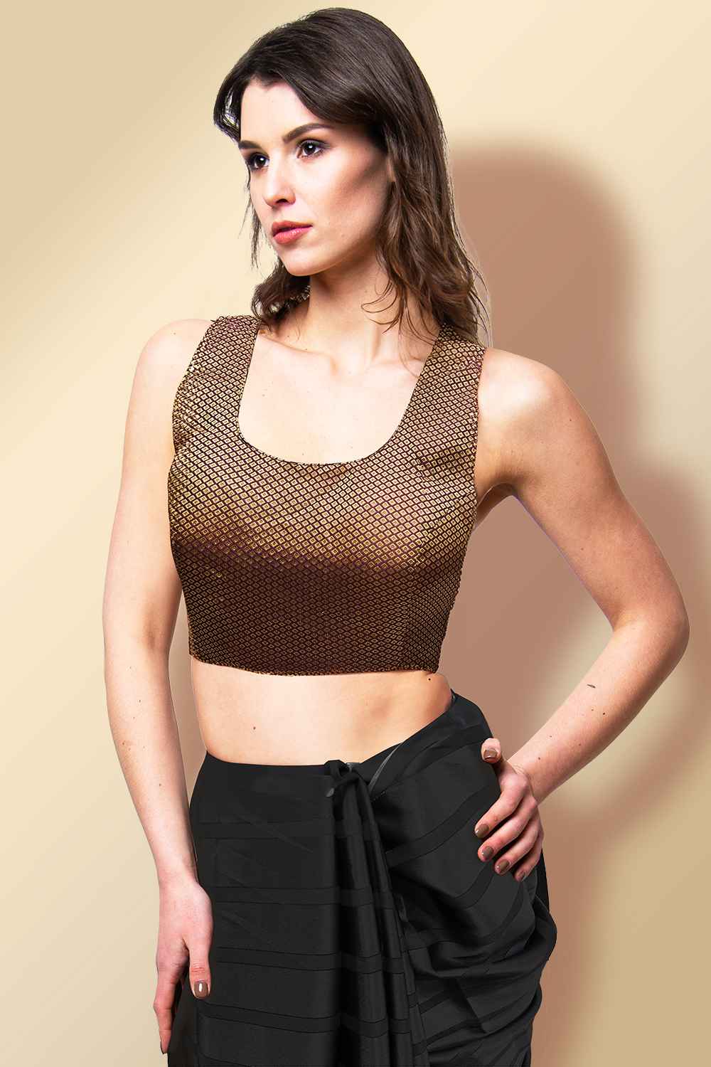 Brown Readymade Blouse