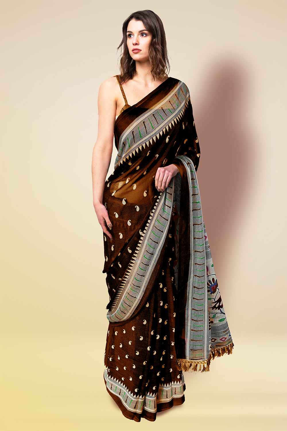 Coffee Brown Saree