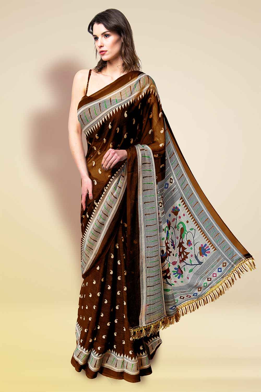 Coffee Brown Saree