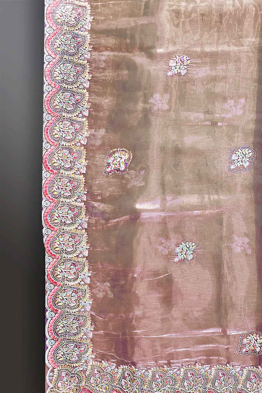 Copper Colour Border Saree