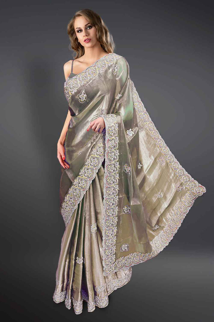 Copper Colour Border Saree