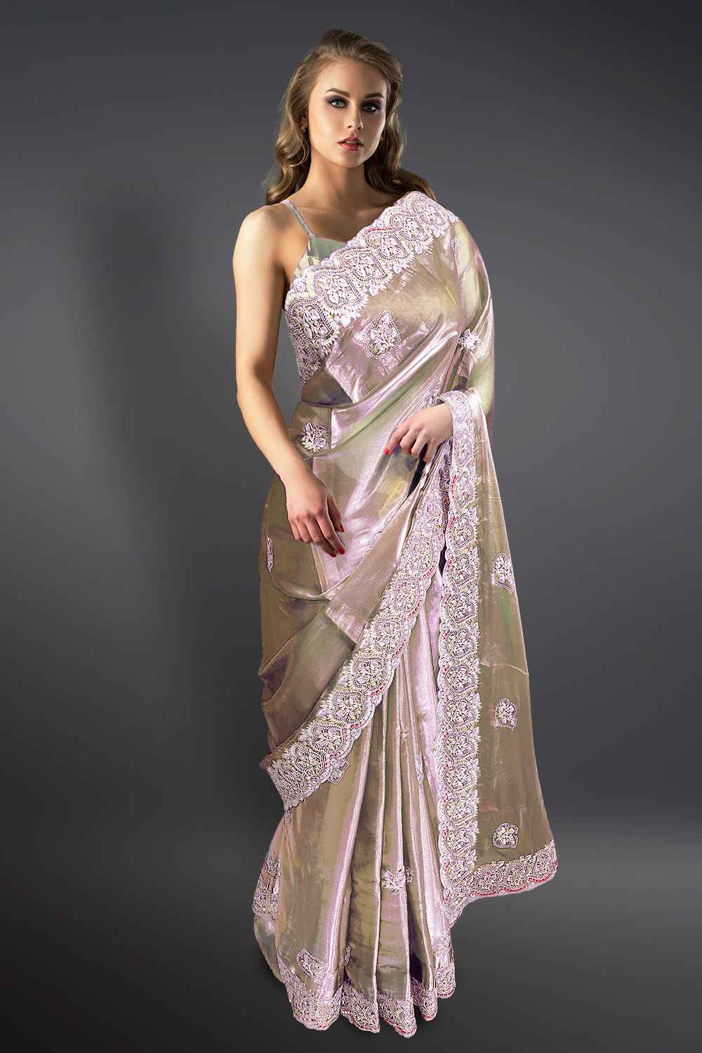 Copper Colour Border Saree