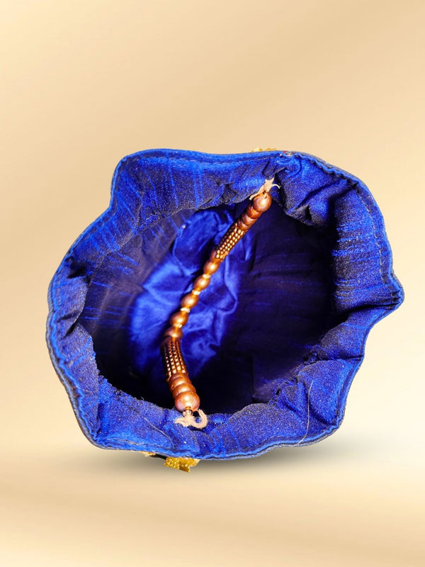 dark blue potli bag