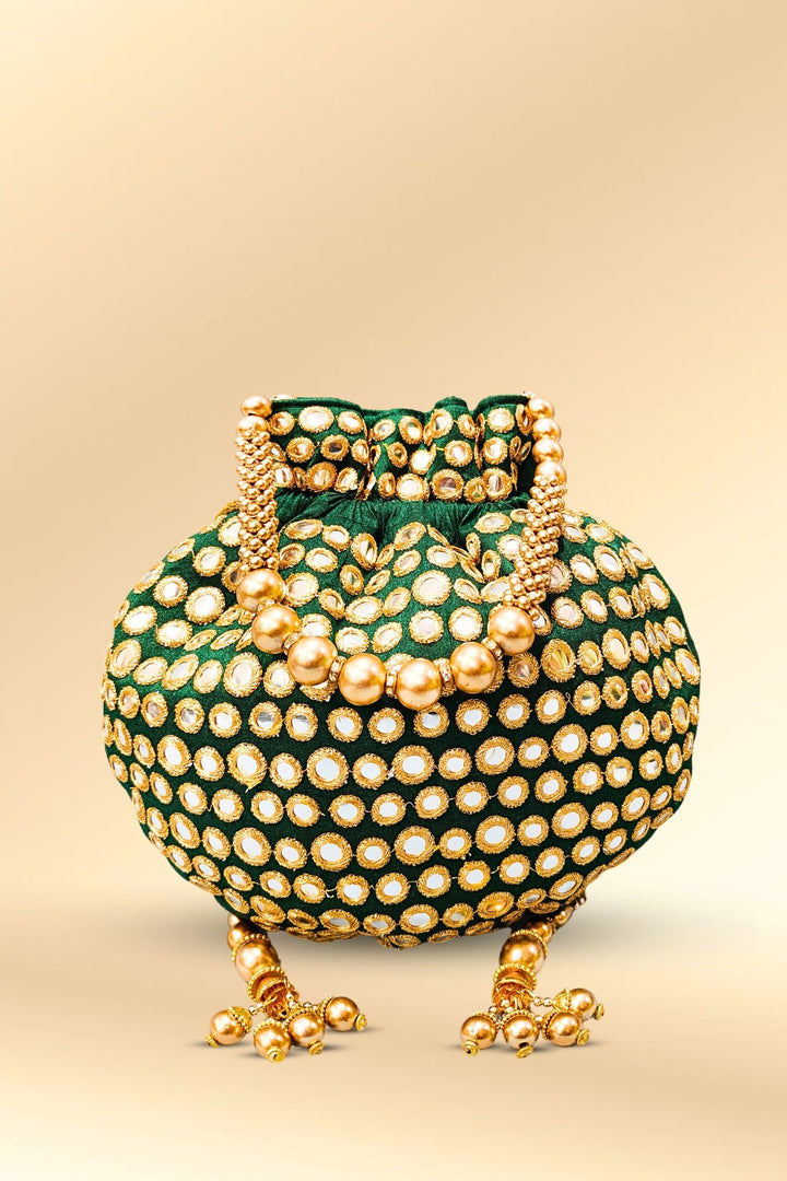 Dark-Green-Mirror-Work-Potli-Bag