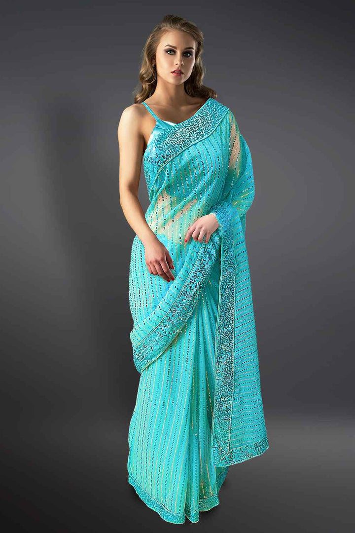 Designer Sequin Saree