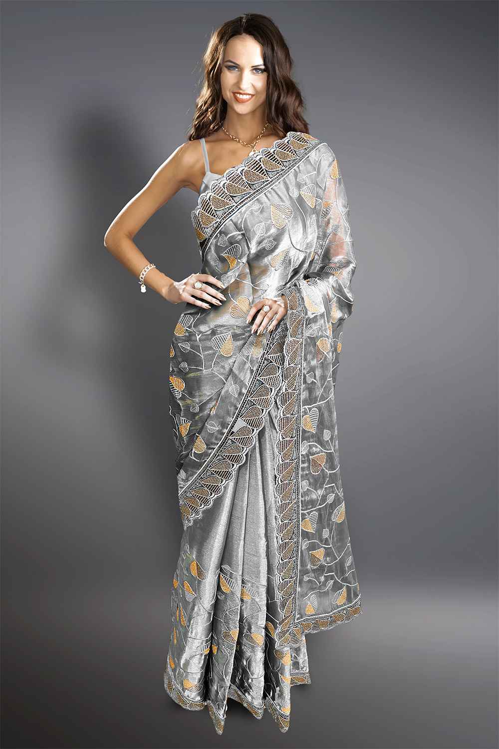 Fancy Embroidery Saree