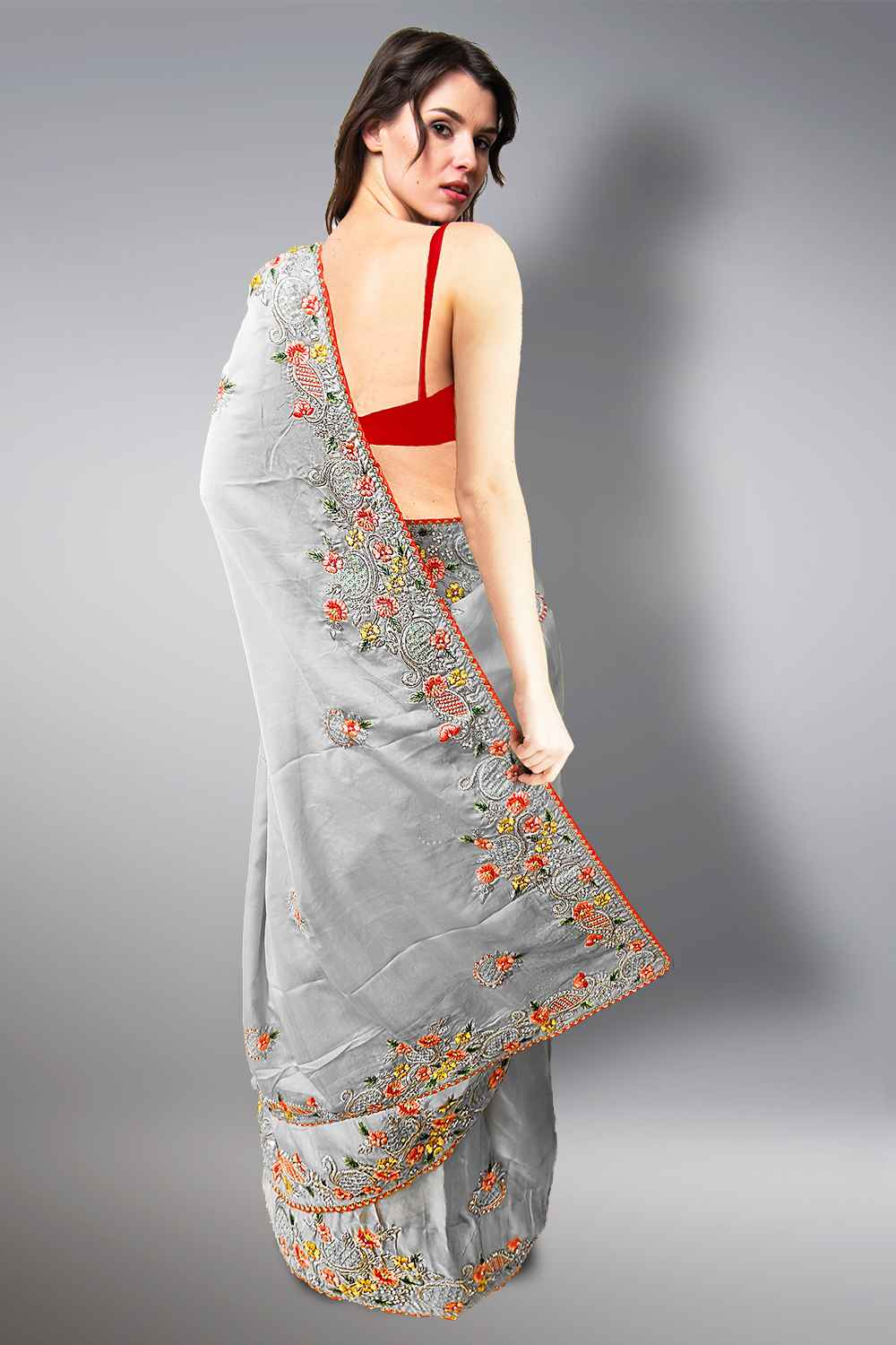 Floral Embroidery Saree