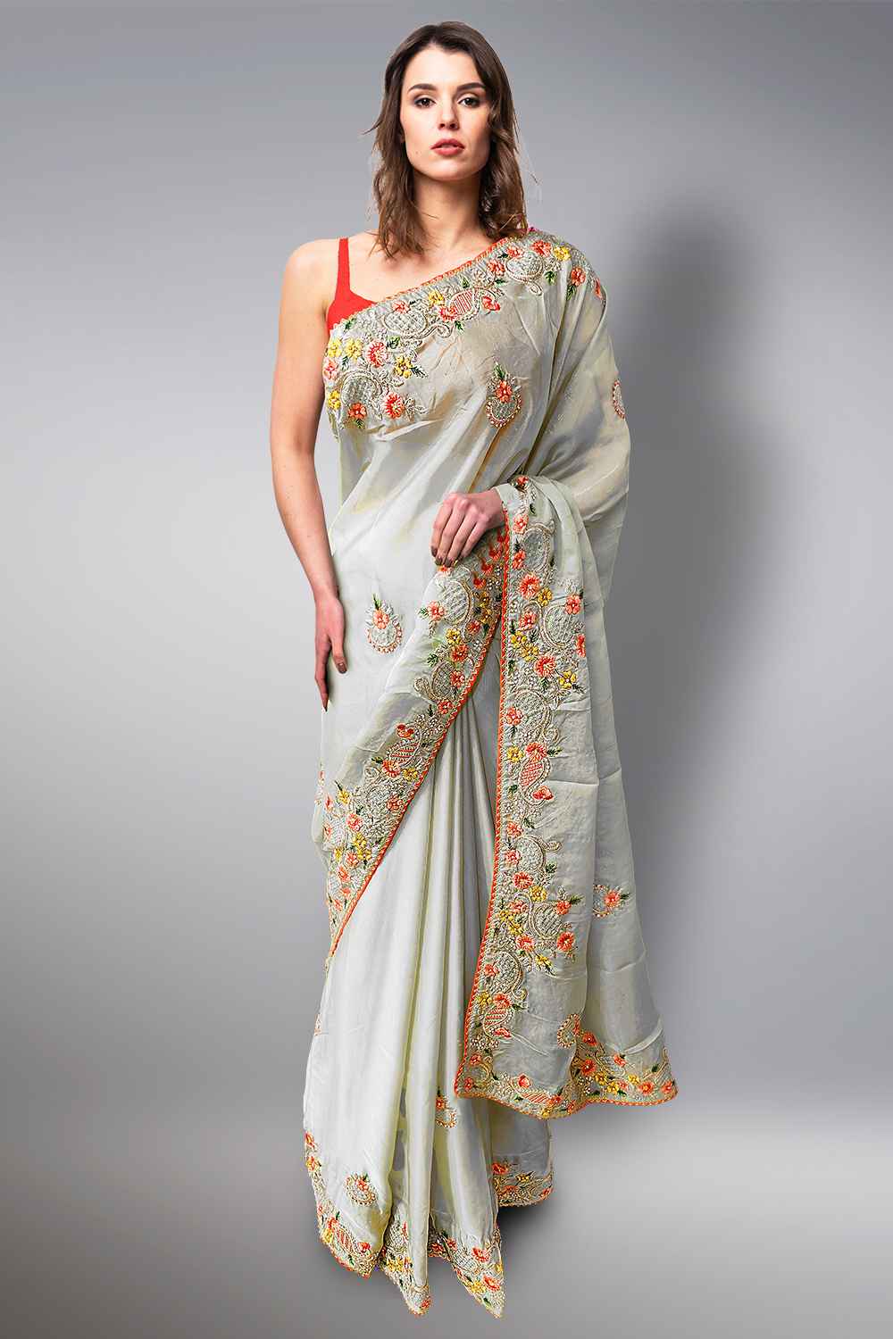 Floral Embroidery Saree