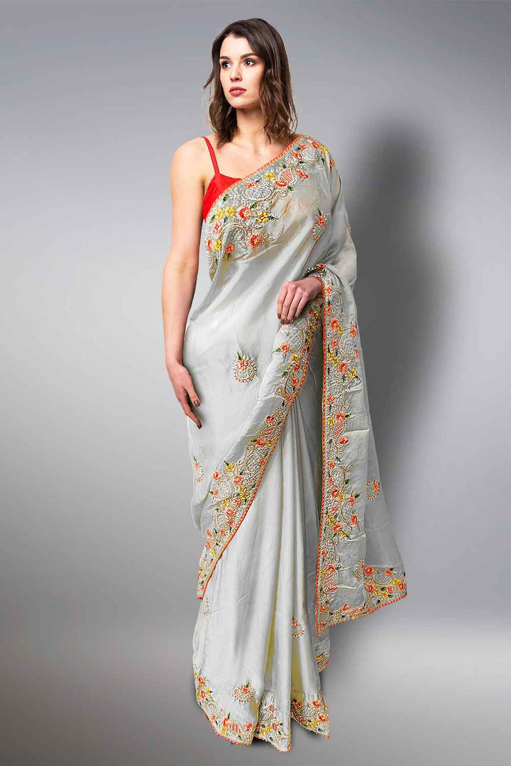 Floral Embroidery Saree