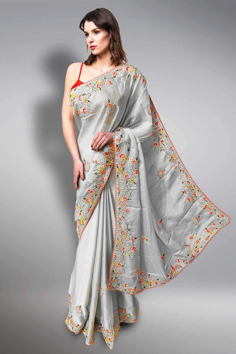 Floral Embroidery Saree