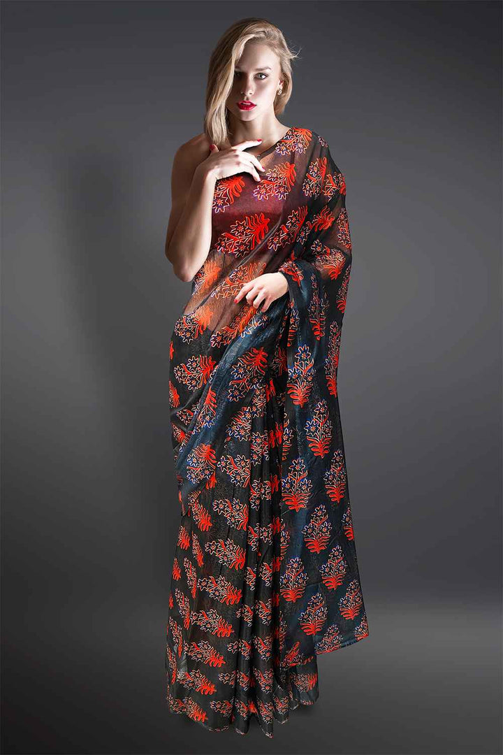 Floral Linen Saree