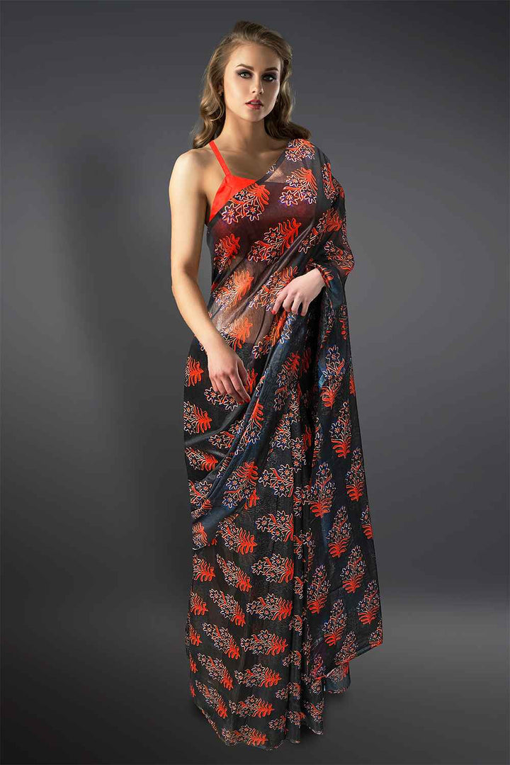 Floral Linen Saree