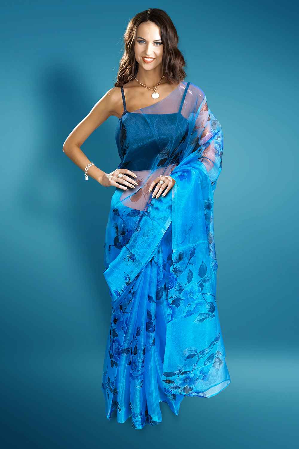 Floral Organza Saree