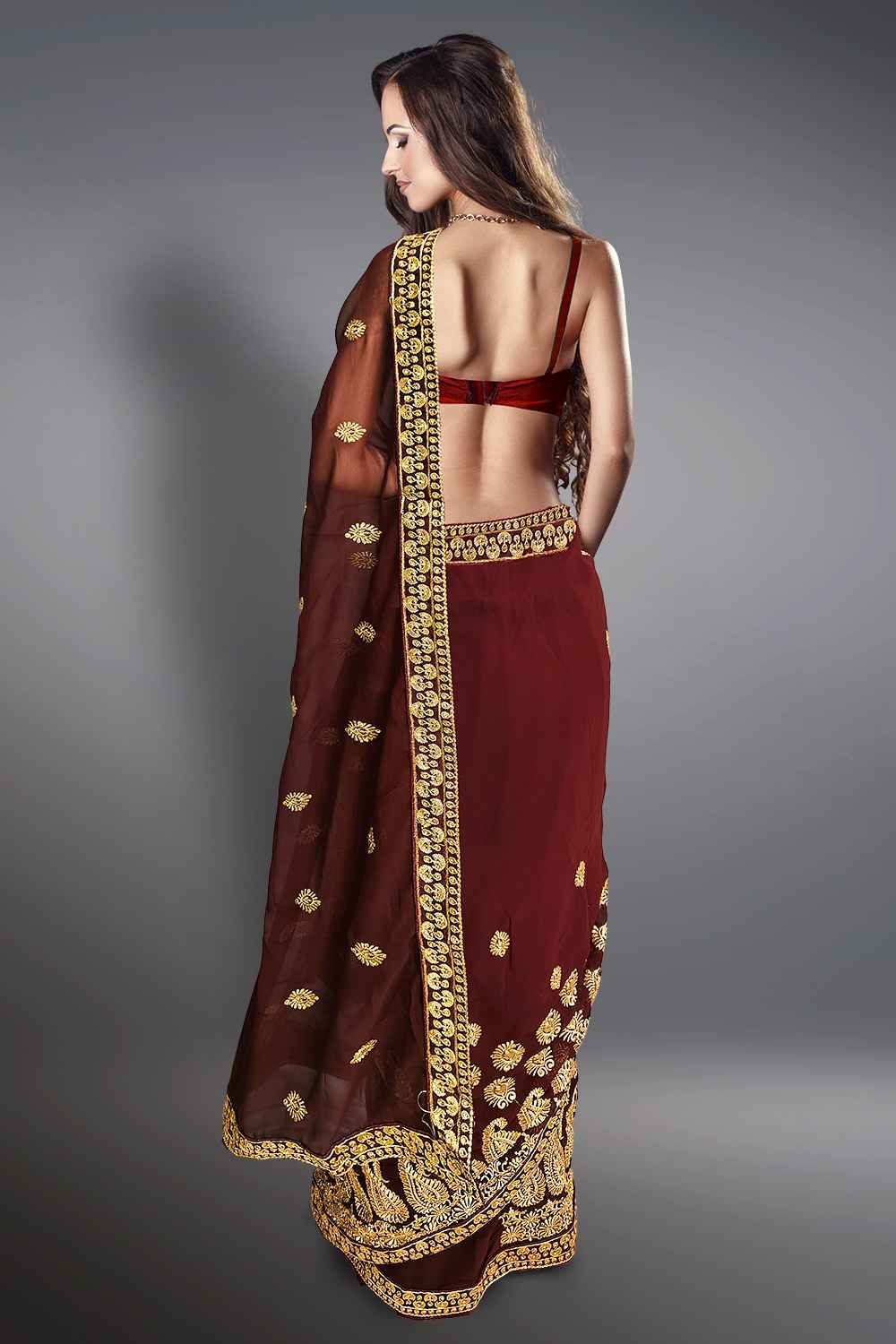 Georgette Embroidery Saree
