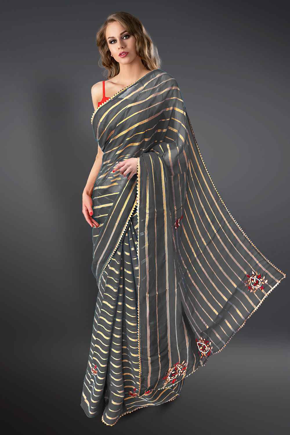 Georgette Gota Patti Saree