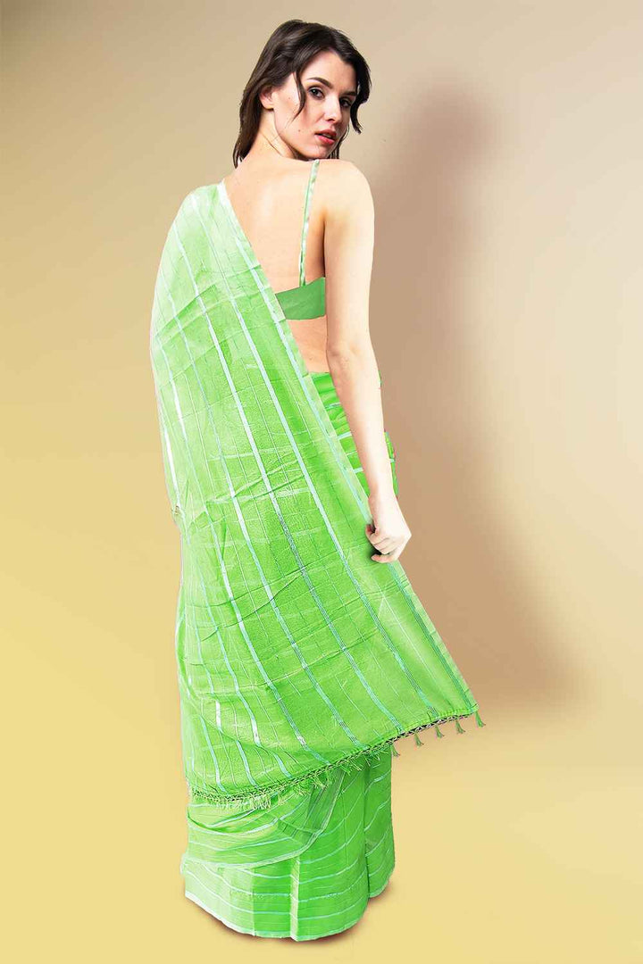 Green Cotton Saree