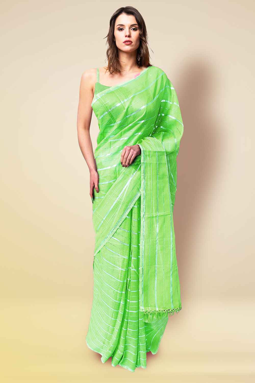 Green Cotton Saree