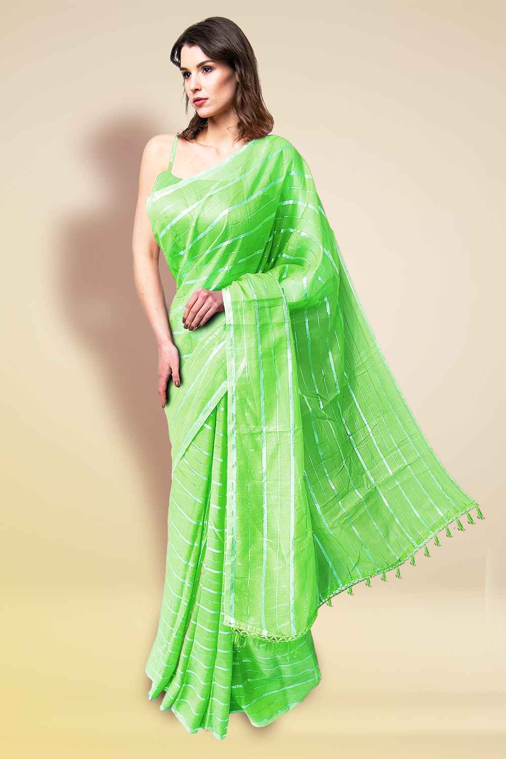 Green Cotton Saree