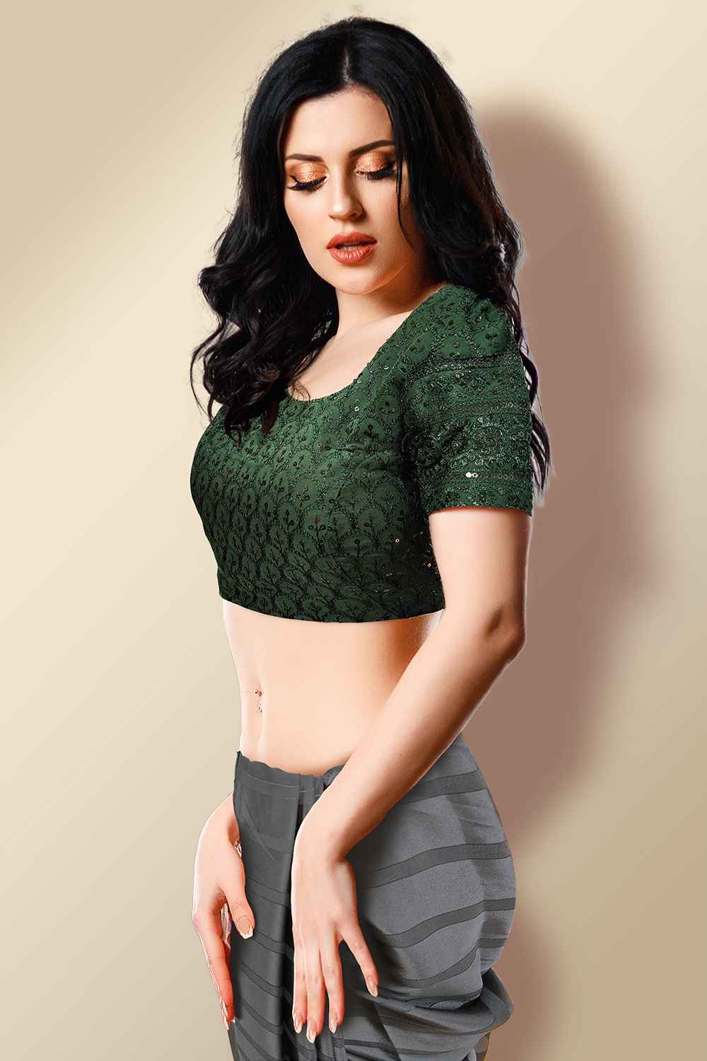 Green Embroidered Blouse