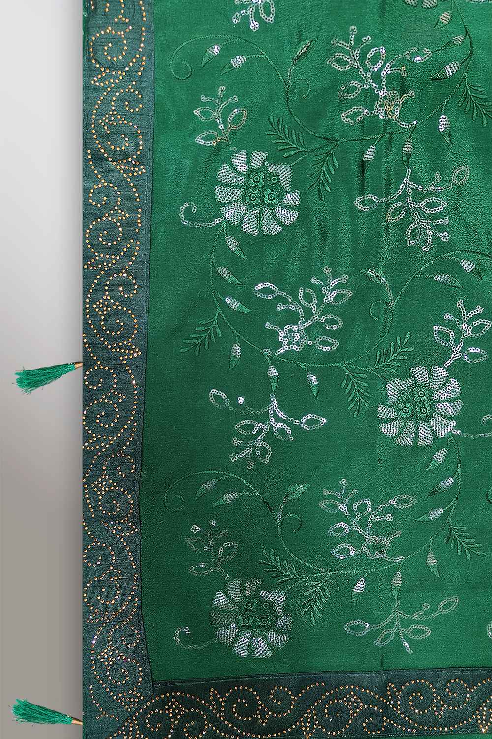 Green Embroidered Saree