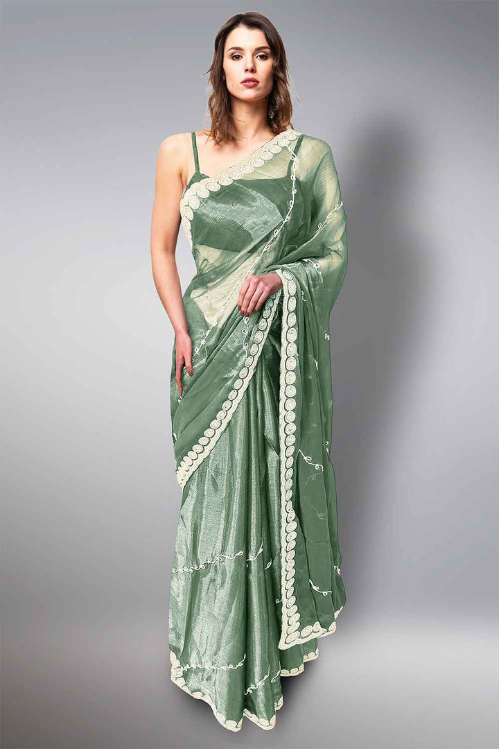 Green Pearl Saree