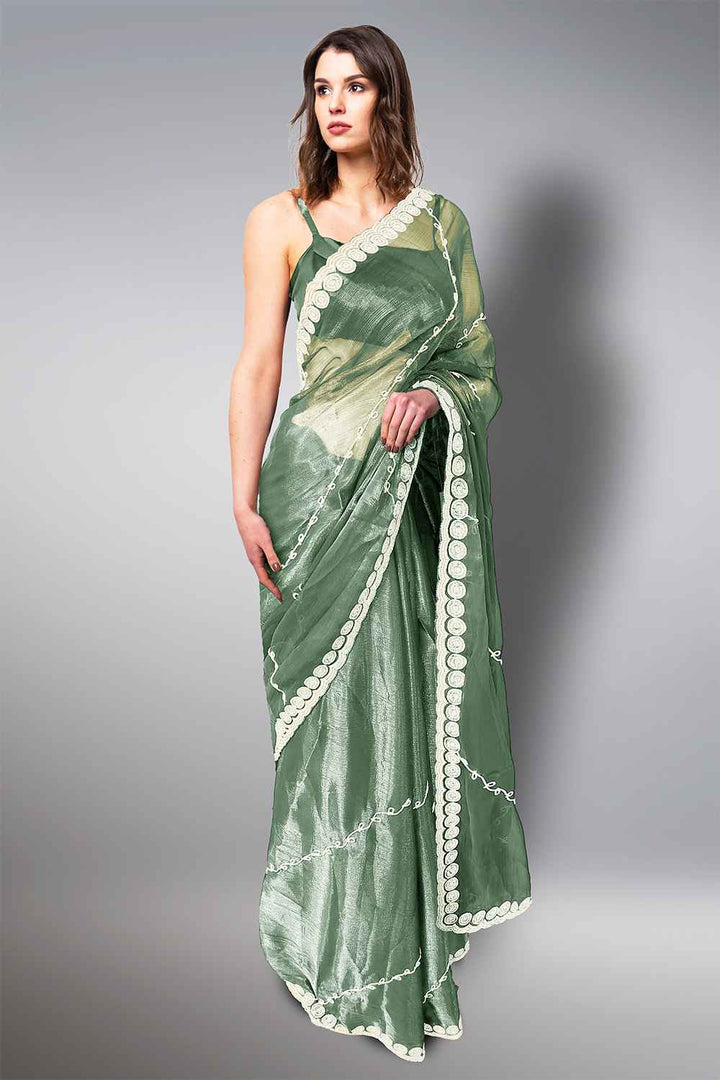 Green Pearl Saree