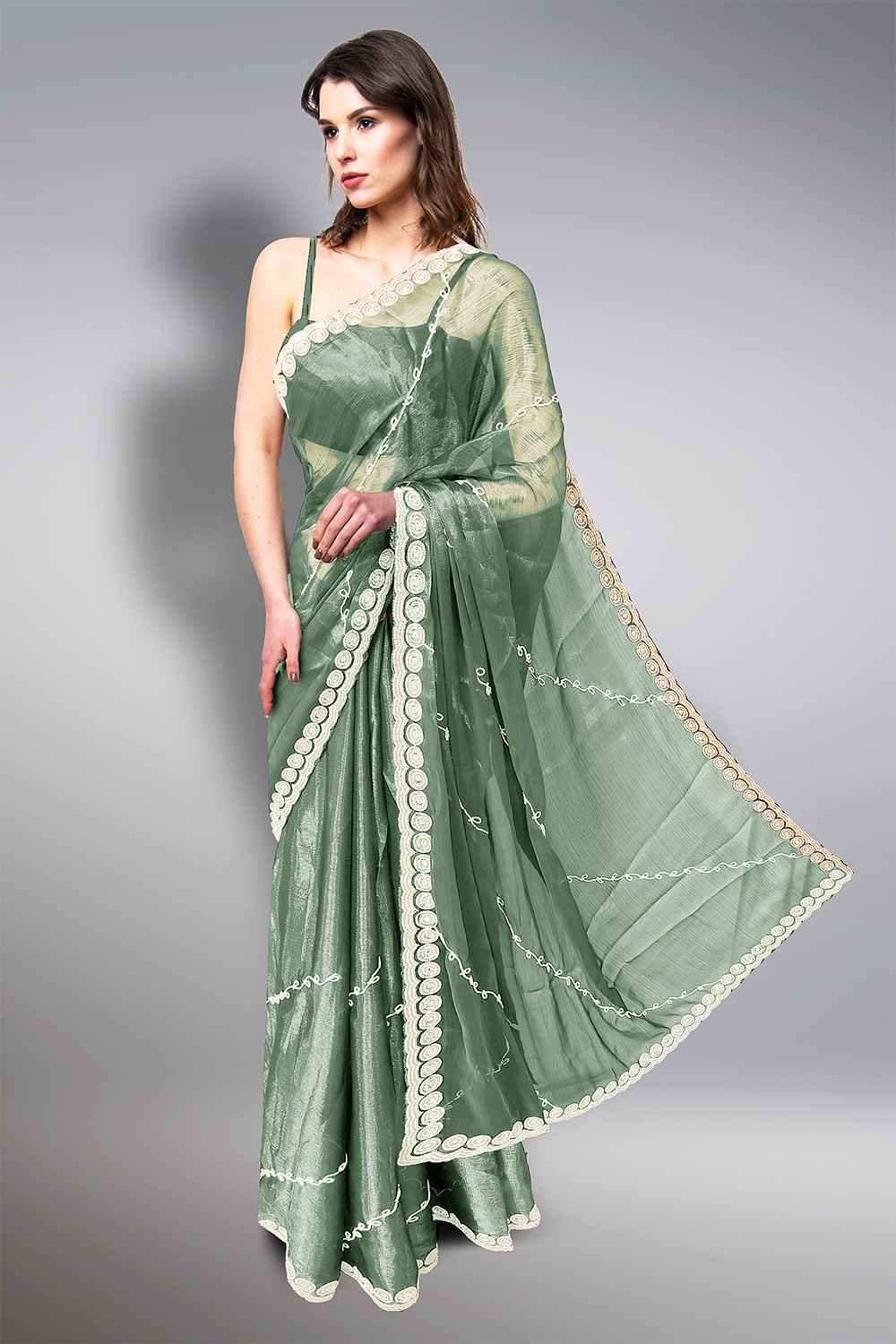 Green Pearl Saree