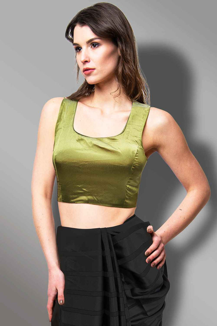 Green Satin Blouse