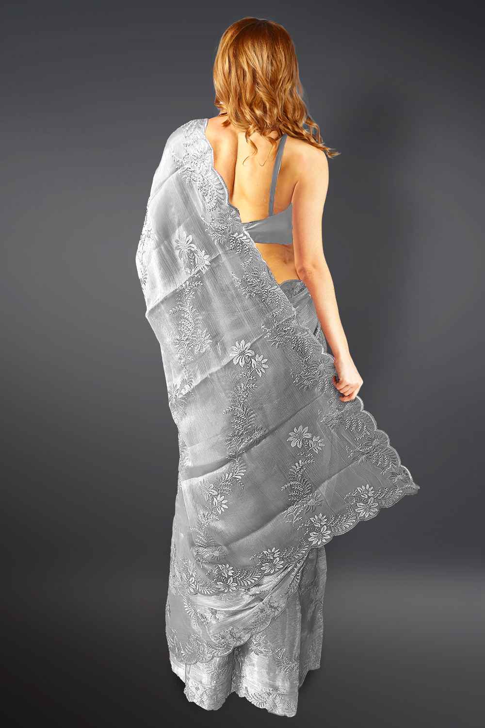 Grey Designer Saree