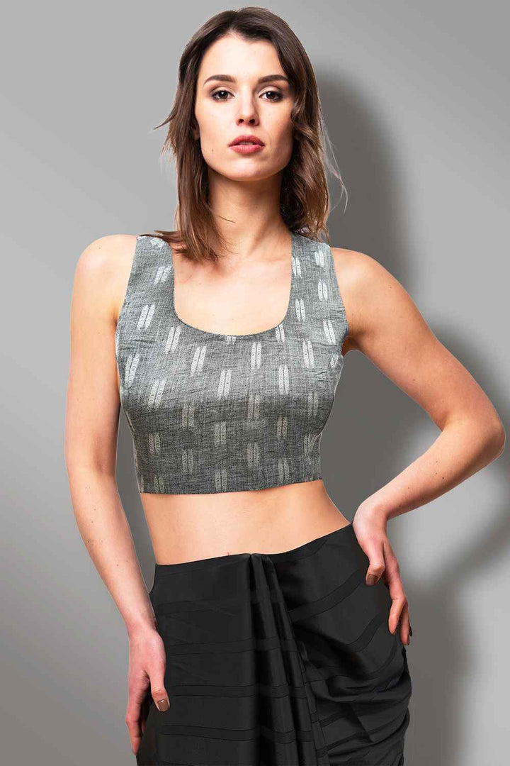 Grey Readymade Blouse