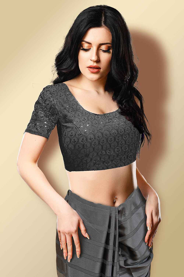 Grey Sequin Blouse