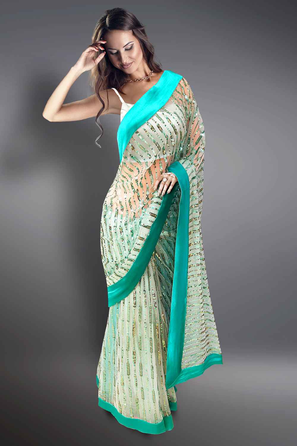 Heavy Sequin Saree