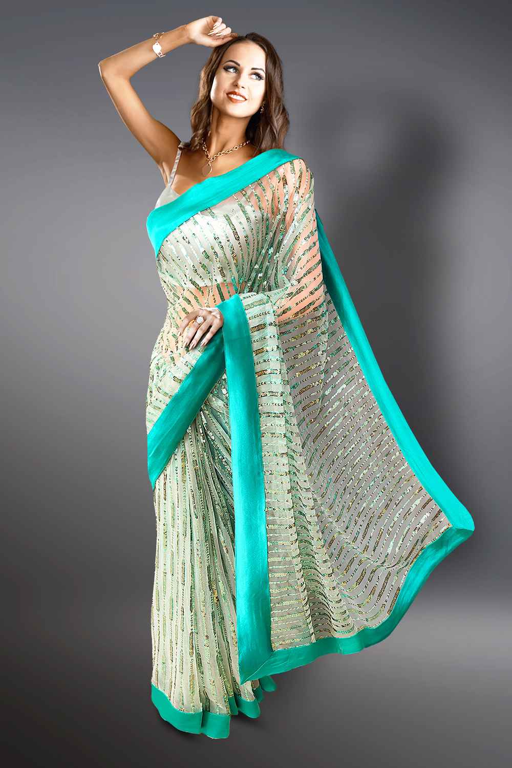 Heavy Sequin Saree