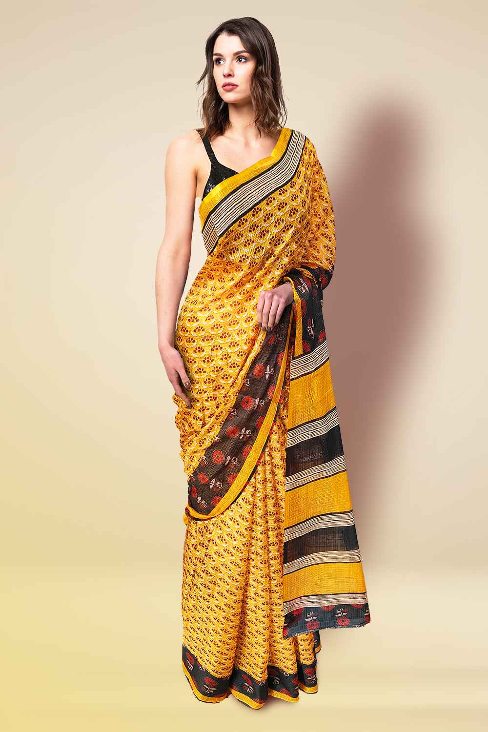 Kota Doria Saree with Zari Border