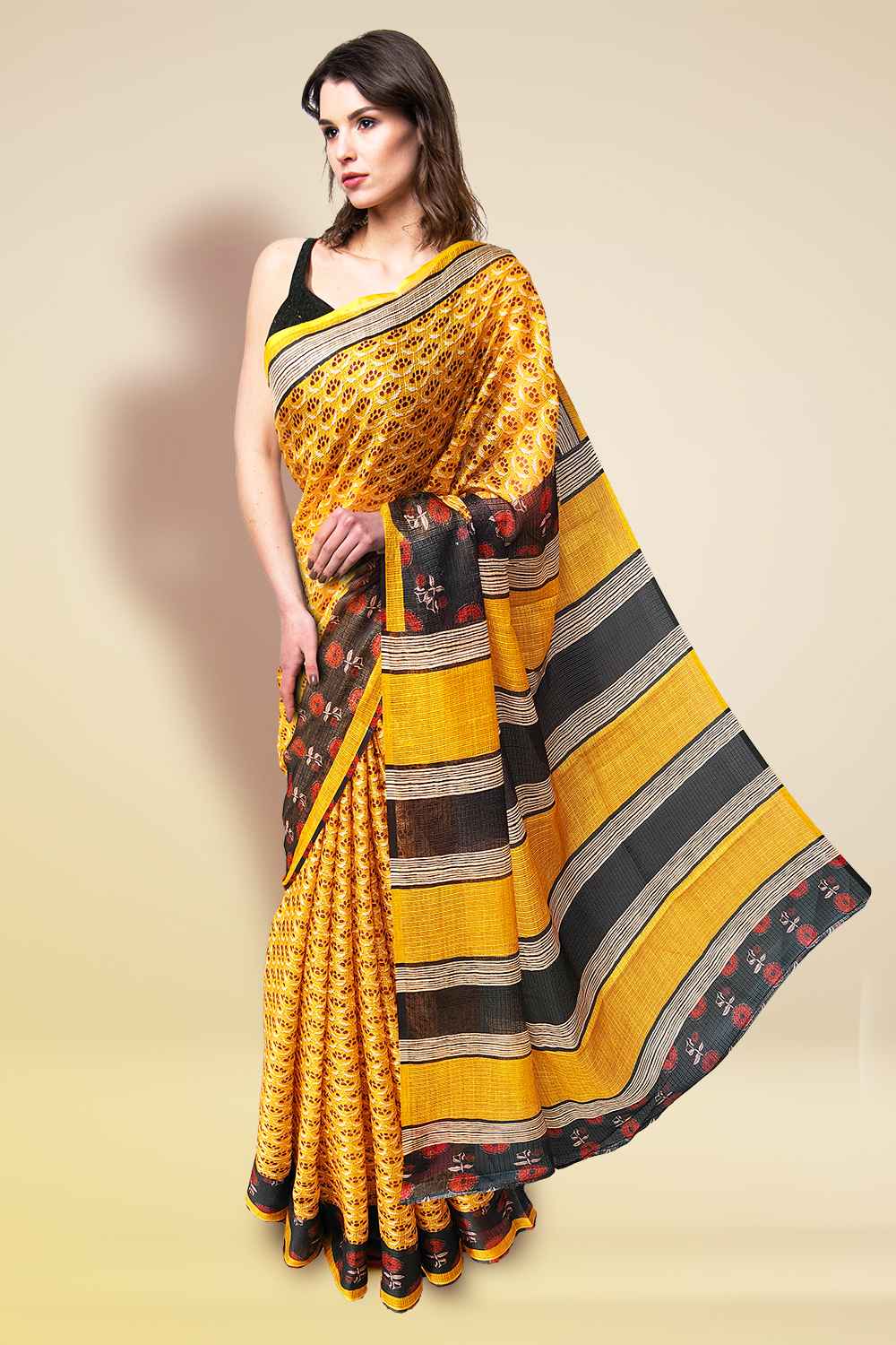 Kota Doria Saree with Zari Border