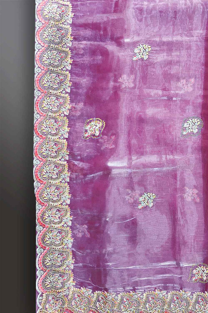 Lavender Organza Saree